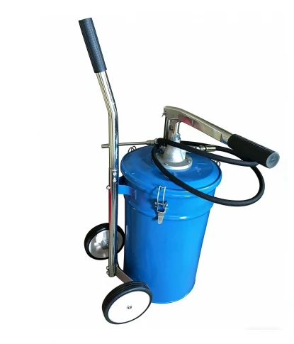 25L Portable Hand-Operated Grease Pump Dispenser With Wheels & Trolley